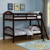 Evan Twin Over Twin Bunk Bed | Slatted Arch Headboard | Dark Brown BM229207