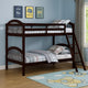 Evan Twin Over Twin Bunk Bed | Slatted Arch Headboard | Dark Brown BM229207
