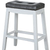 29’’ Wooden Bar Height Stool Set of 2 White and Gray by Casagear Home BM229259