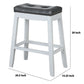 29" Wooden Bar Height Stool, Set of 2, White and Gray by Casagear Home