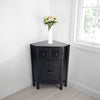 Milo Corner Cabinet | 30" | 2 Door | 2 Drawer | Black Wood