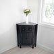 Milo Corner Cabinet | 30" | 2 Door | 2 Drawer | Black Wood