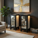 Milo Storage Chest | 34" | Wood & Mirror | 1 Door | Black