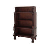 Reese Bookcase | 63" | Hand Carved Wood | 4 Shelves | Brown
