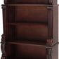 63 Inch Hand Carved Wooden Bookcase with 4 Shelves Brown By Casagear Home BM229428