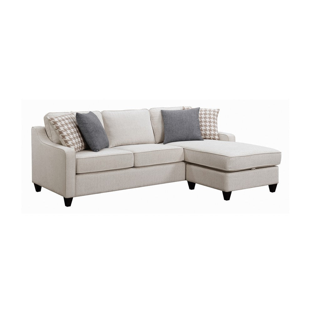 Nico Sectional | L Shaped | Reversible Chaise | Cream Fabric
