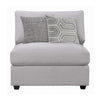 Fabric Armless Chair with Pillow Back Cushions and Tapered Feet Gray BM229621