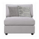 Fabric Armless Chair with Pillow Back Cushions and Tapered Feet Gray BM229621