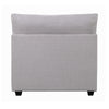 Fabric Armless Chair with Pillow Back Cushions and Tapered Feet Gray BM229621