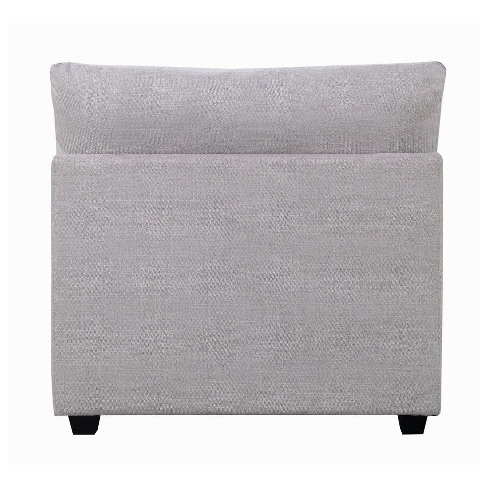 Fabric Armless Chair with Pillow Back Cushions and Tapered Feet Gray BM229621