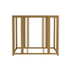 Glass Top End Table with Metal Tubular Base Brass BM229641
