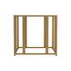 Glass Top End Table with Metal Tubular Base Brass BM229641