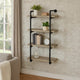 24 Inches 4 Tier Wood and Metal Wall Shelf, Gray and Black By Casagear Home