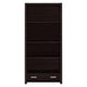 Wooden Bookcase with 3 Shelves and 1 Drawer Dark Brown By Casagear Home BM229684