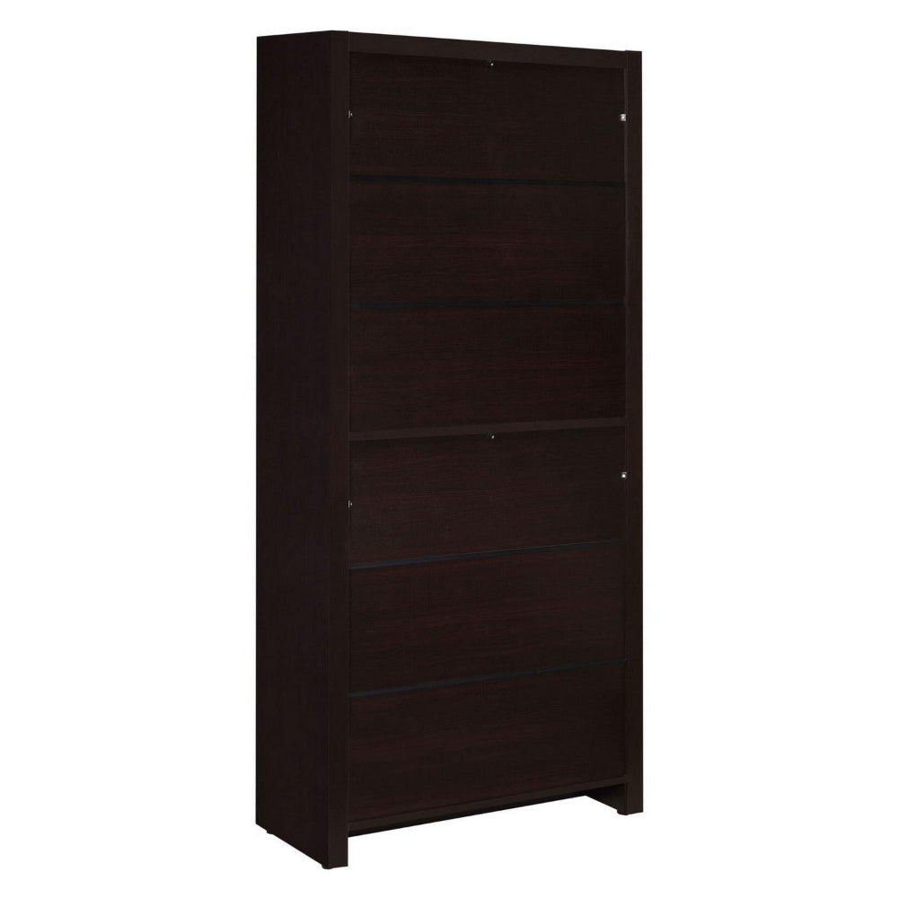 Wooden Bookcase with 3 Shelves and 1 Drawer Dark Brown By Casagear Home BM229684