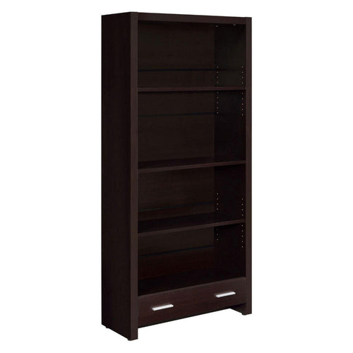 Milo Bookcase | 3 Shelf | 1 Drawer | Wood Frame | Dark Brown