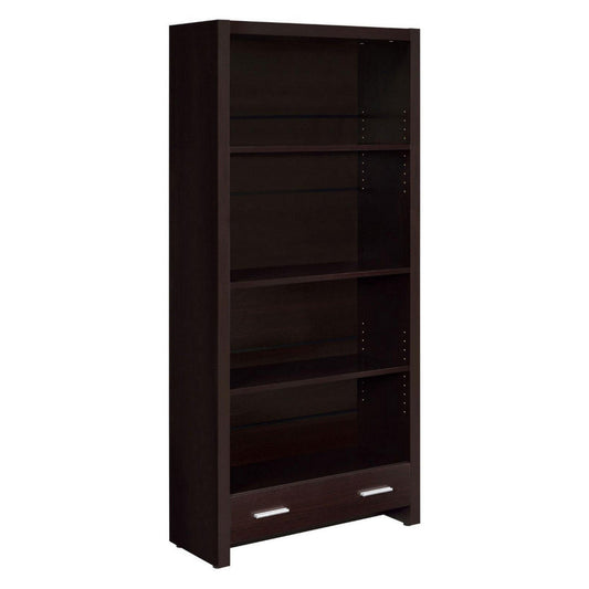 Milo Bookcase | 3 Shelf | 1 Drawer | Wood Frame | Dark Brown
