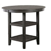 5 Piece Counter Height Table with Open Geometric Back Chairs Gray BM230008