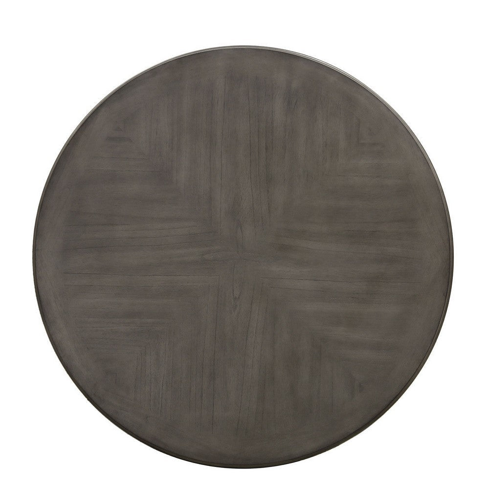 5 Piece Counter Height Table with Open Geometric Back Chairs Gray BM230008