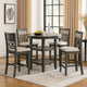 5 Piece Counter Height Table with Open Geometric Back Chairs, Gray