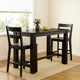 Paxon Bar Table | Rustic Plank Wood | Block Legs | Antique Black