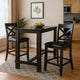 Paxon Bar Table | Rustic Plank Wood | Block Legs | Antique Black