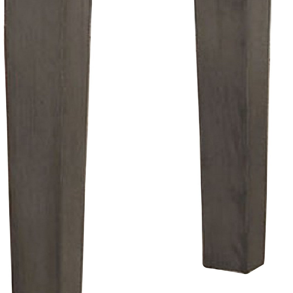 Rectangular Fabric Bench with Wooden Tapered legs Charcoal Gray BM230043