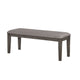 Rectangular Fabric Bench with Wooden Tapered legs, Charcoal Gray
