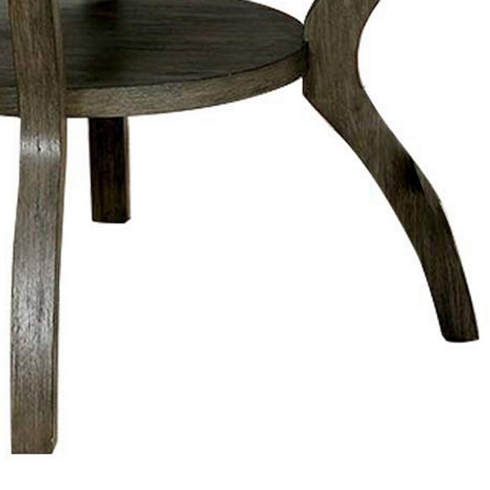 48 Inch Wooden Round Dining Table with Angled Legs, Brown