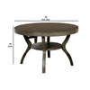 48 Inch Wooden Round Dining Table with Angled Legs, Brown