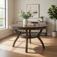 48 Inch Wooden Round Dining Table with Angled Legs, Brown