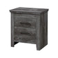 16’’ 2 Drawer Nightstand with Metal Bar Pulls,Rustic Gray By Casagear Home BM230132