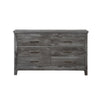 6 Drawer Wooden Dresser with Metal Bar Pulls Rustic Gray BM230133