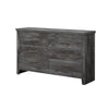 6 Drawer Wooden Dresser with Metal Bar Pulls, Rustic Gray