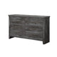 6 Drawer Wooden Dresser with Metal Bar Pulls, Rustic Gray
