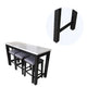 4 Piece Marble Top Table and Stool Set White and Brown BM230165