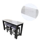4 Piece Marble Top Table and Stool Set White and Brown BM230165