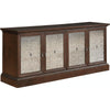 Traditional Wooden Buffet with Textured 2 Double Door Cabinet, Brown