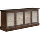 Traditional Wooden Buffet with Textured 2 Double Door Cabinet, Brown