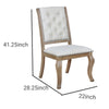 Lucia Side Chair Set | Tufted Back | Cabriole Legs | Brown & Cream