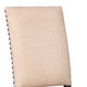 Nailhead Trim Fabric Side Chair with High Back Set of 2 Beige BM230297
