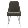 Padded Side Chair with Angular Legs Set of 2 Chrome and Gray BM230322