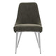 Padded Side Chair with Angular Legs Set of 2 Chrome and Gray BM230322