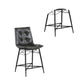 Tufted Counter Stool with Metal Legs Set of 2 Gray BM230323