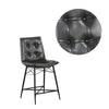 Tufted Counter Stool with Metal Legs Set of 2 Gray BM230323