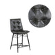 Tufted Counter Stool with Metal Legs Set of 2 Gray BM230323