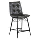 Tufted Counter Stool with Metal Legs, Set of 2, Gray
