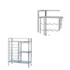 Metal Serving Cart with Wine and Stemware Rack Silver BM230344