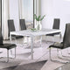 Faux Marble Dining Table with Straight Metal Legs Gray and White By Casagear Home BM230351