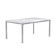 Lyra Dining Table | Faux Marble Top | Straight Metal Legs | Gray & White